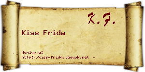 Kiss Frida névjegykártya
